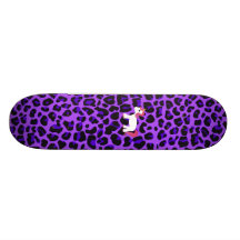 Leopardo lindo de la púrpura del unicornio tablas de skate
