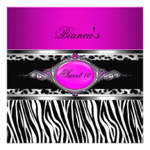 Leopardo negro de plata rosado púrpura de la cebra comunicado personalizado