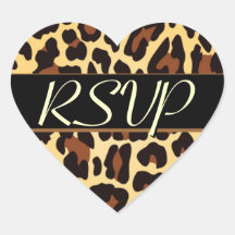 Leopardo negro RSVP del oro Colcomanias Corazon