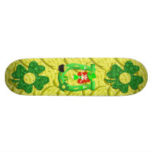 Leprechaun del chica del Redhead del día del St Pa Tabla De Skate