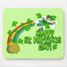 Leprechaun feliz del día del St Patricks Tapete De Ratón