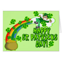 Leprechaun feliz del día del St Patricks Tarjeton