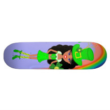 Leprechaun trigueno del chica del día del St Pat c Tablas De Skate