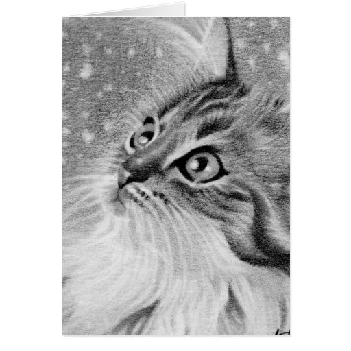 Let es gato del gatito de la nieve tarjetas
