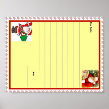 Letra a la plantilla de Papá Noel Posters