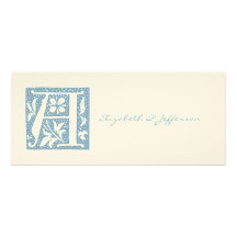 Letra azul manchada un monograma invitaciones personales 