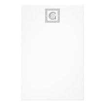 Letra céltica G del monograma en efecto grabado en Papeleria Personalizada