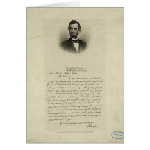 Letra de la guerra civil de Abraham Lincoln a seño Tarjetón