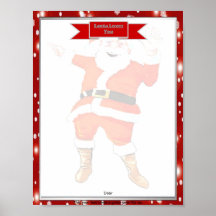 Letra de la plantilla de Papá Noel Poster