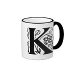Letra de lujo K Taza De Café