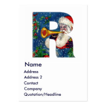 LETRA DEL NAVIDAD R/MONOGRAMA DEL CLARÍN DE SANTA PLANTILLAS DE TARJETA DE NEGOCIO