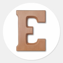 Letra E del chocolate Etiqueta