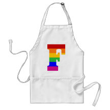 Letra F del arco iris Delantal