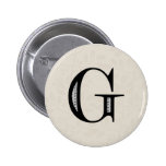 Letra G - negro del damasco Pin