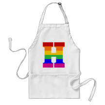 Letra H del arco iris Delantal