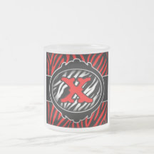 letra inicial X de la cebra roja traviesa Tazas De Café