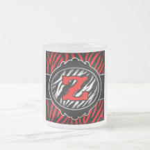 letra inicial Z de la cebra roja traviesa Tazas De Café