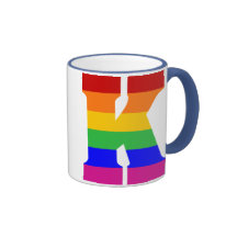 Letra K del arco iris Tazas