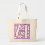 Letra manchada de la lavanda un monograma bolsa de mano