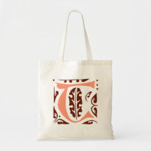 Letra medieval antigua elegante T Bolsa