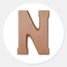 Letra N del chocolate Etiqueta