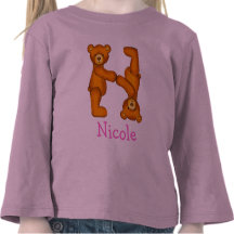 Letra N Initial~Custom Name~Shirt del alfabeto del Camiseta