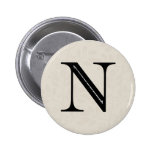 Letra N - negro del damasco Pins