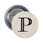 Letra P - negro del damasco Pin