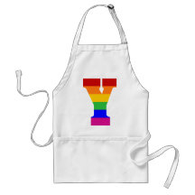 Letra Y del arco iris Delantales