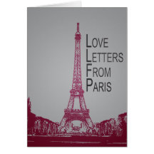Letras de amor de París Tarjetón