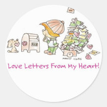Letras de amor VDA-005 Pegatinas Redondas