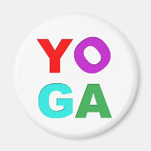 Letras de la yoga imán de nevera