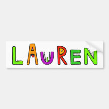 Letras del monstruo de "Lauren" Pegatina De Parachoque
