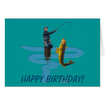 Leucomas que pescan el regalo que se divierte del  felicitaciones