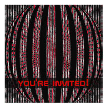 Levemente invitaciones rojas del fiesta de Spacy Invitacion Personal