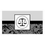 ley profesional: escalas de la justicia del damasc plantillas de tarjetas de visita