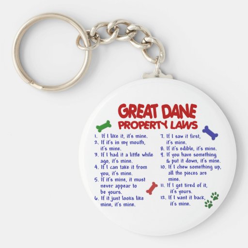 Leyes 2 de la propiedad de GREAT DANE Llavero