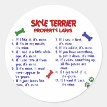 Leyes 2 de la propiedad de SKYE TERRIER Pegatinas