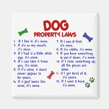 Leyes 2 de la propiedad del PERRO Imanes