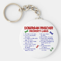 Leyes 2 de la propiedad del PINSCHER del DOBERMAN Llaveros Personalizados