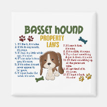 Leyes 4 de la propiedad de Basset Hound Imanes