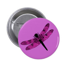 Libélula coa alas rosa pins