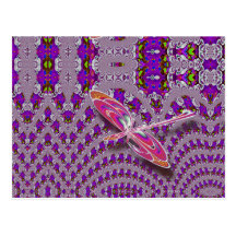 Libélula en postal de la tierra del fractal