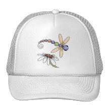 Libélula y flor gorros bordados