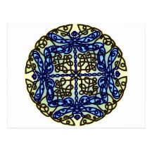 Libélulas célticas azules postal