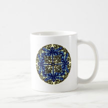 Libélulas célticas azules taza
