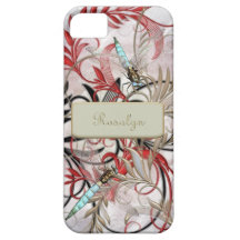 Libélulas de la aguamarina, Flourish con la base c iPhone 5 Protector