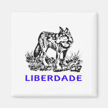 Liberdade - Lobo em estado selvagem Magnete