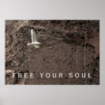 Libere su alma - poster de la gaviota del vuelo