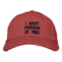 Libertad de mente (roja) gorra de béisbol bordada